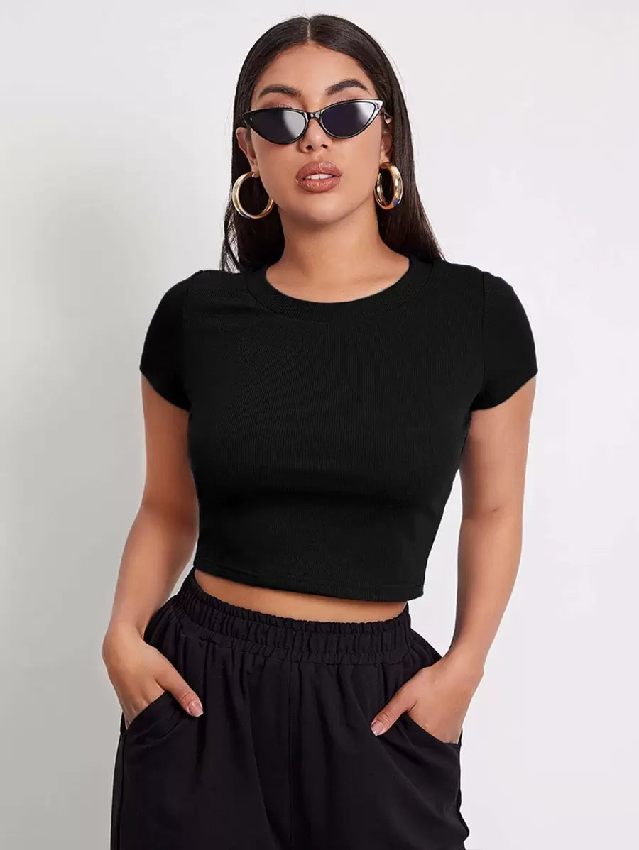 Zush Basic Women's Crew Neck Short Sleeve T-Shirt - 2 Pack
