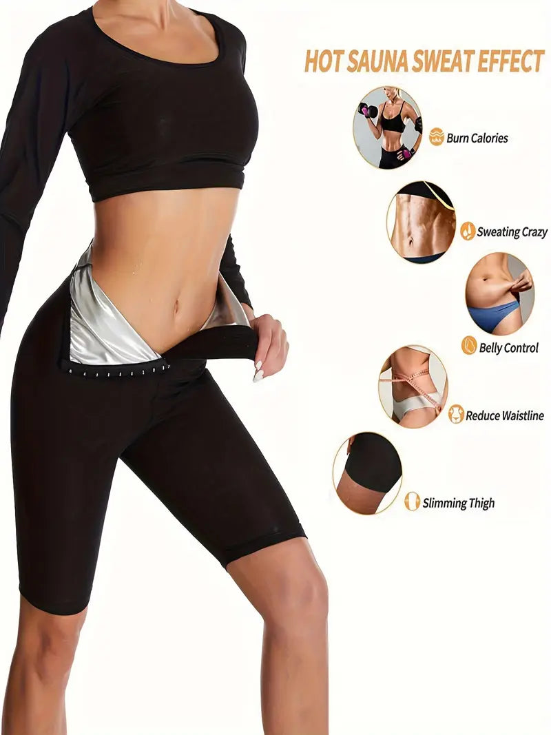 Zush Sweat Shorts for Women – Waist Trainer, Slimming Fit