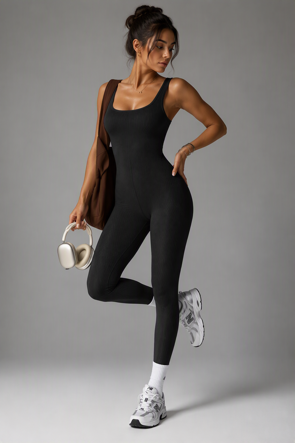 Zush Ladies Seamless Ribbed Unitard Jumpsuit