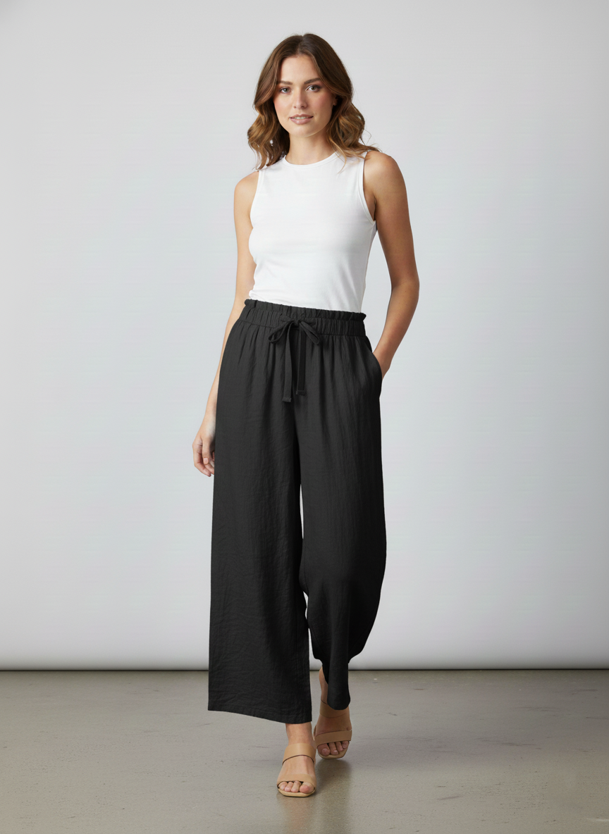 Zush Ladies Extra Wide Leg Linen Pants With Pockets