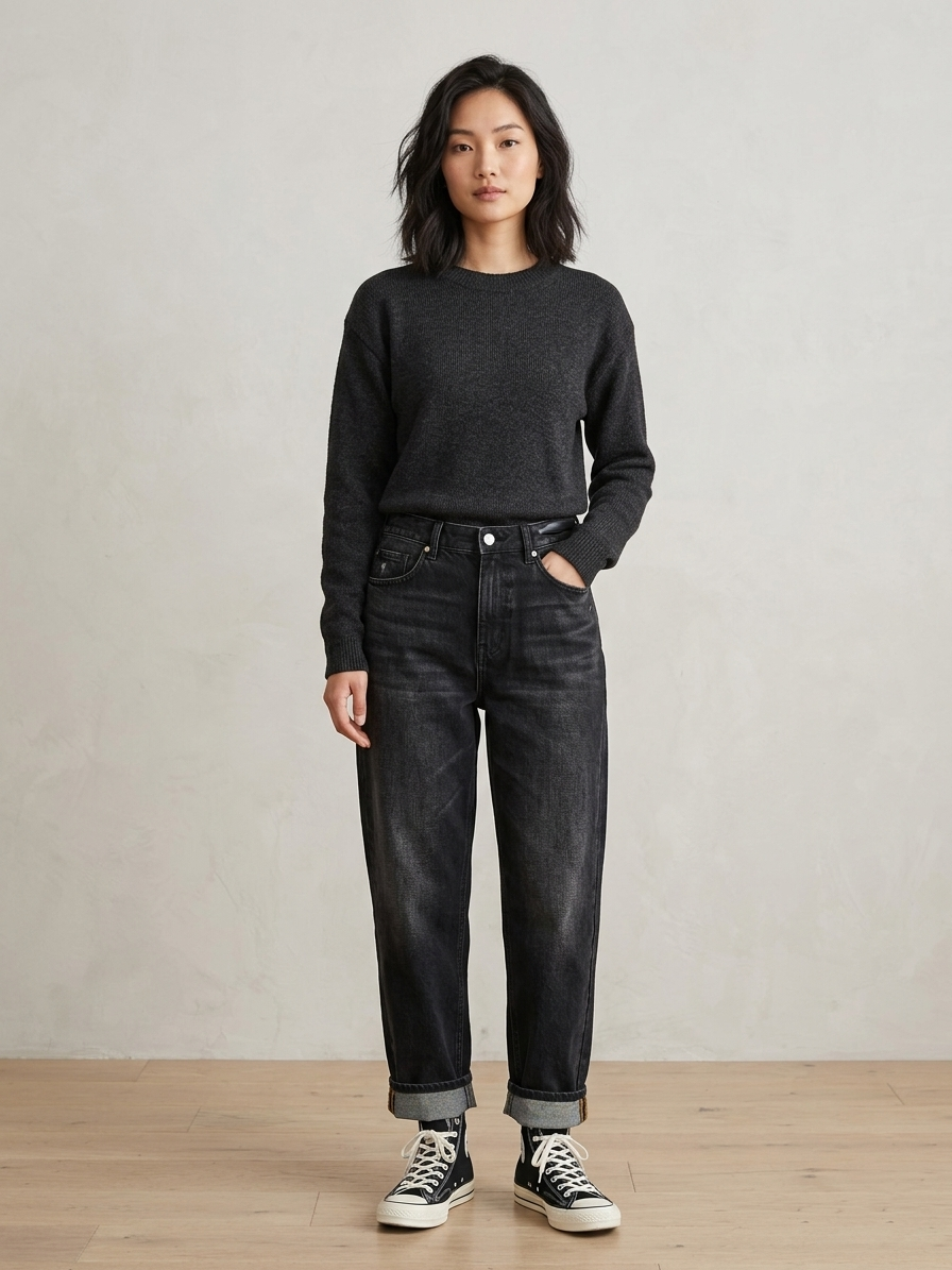 Zush Ladies Crew neck knit pullover sweater