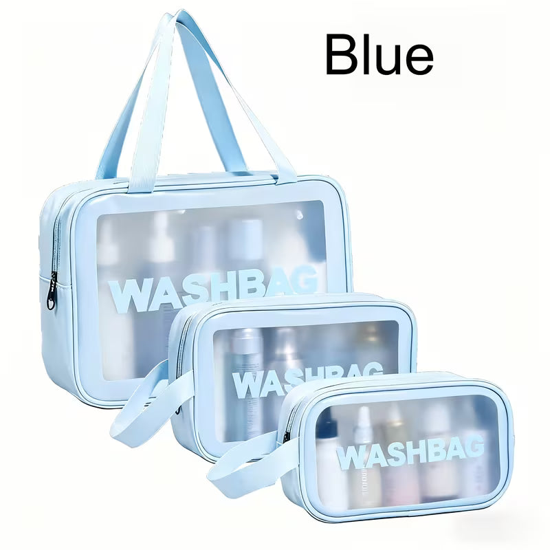 3 Piece Waterproof Toiletry Bag with Handle