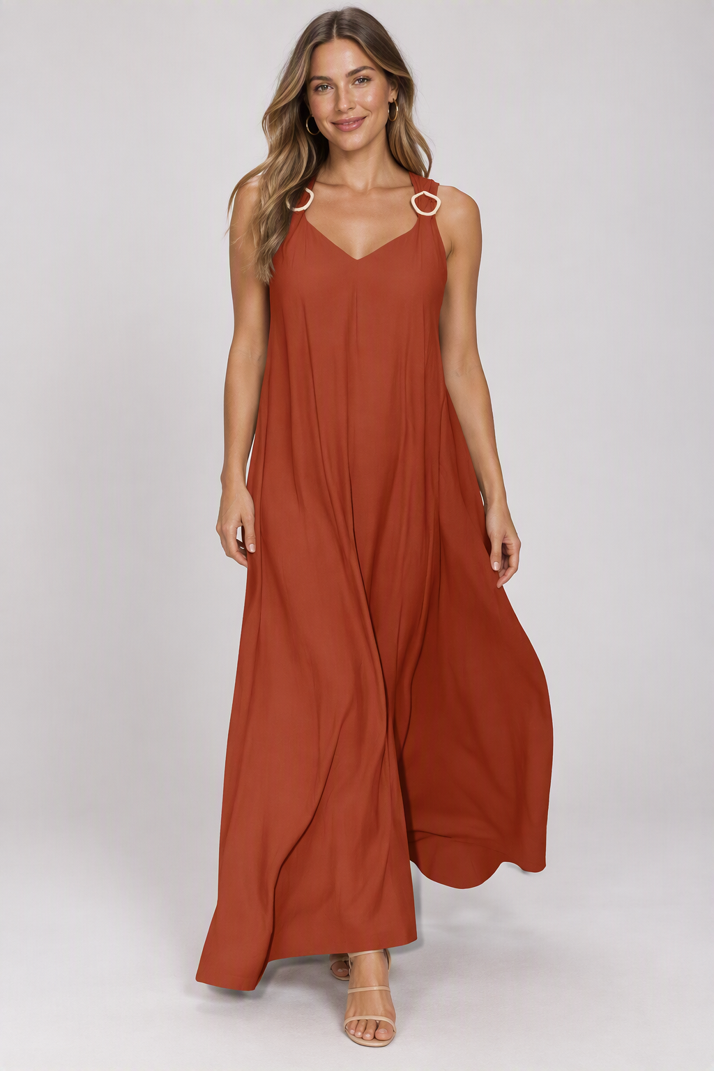 Zush Ladies Relaxed Fit V-Neck Maxi Dress