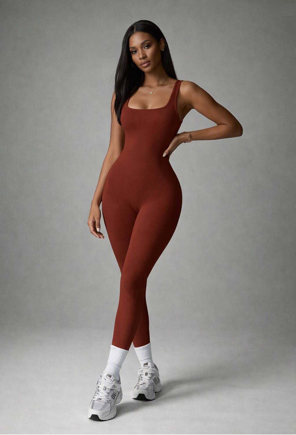 Zush Ladies Seamless Ribbed Unitard Jumpsuit