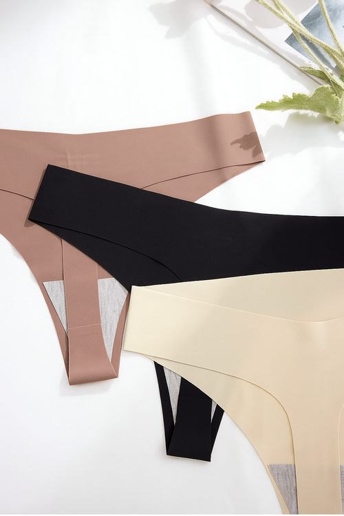 3 Pack Women’s Seamless Thongs – Neutral Essentials