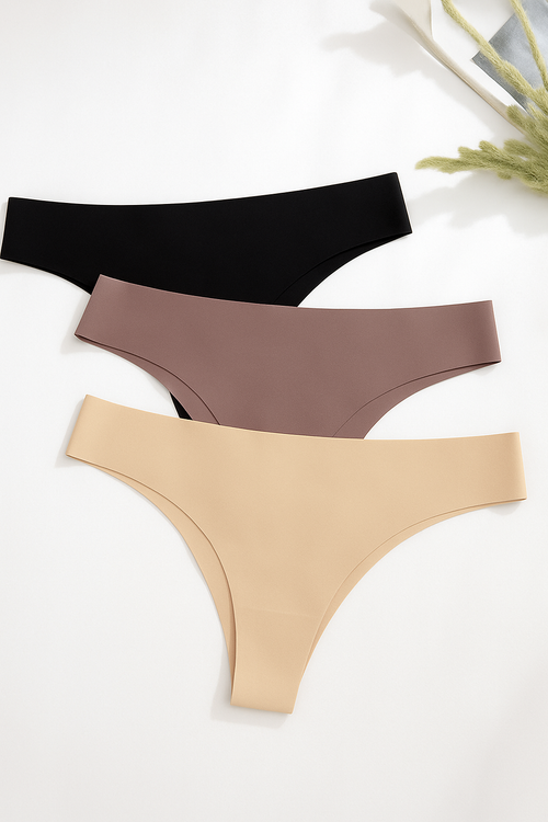 3 Pack Women’s Seamless Thongs – Neutral Essentials