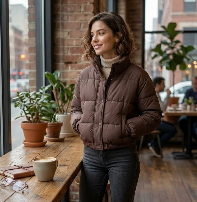 Zush Ladies Cropped Puffer Jacket