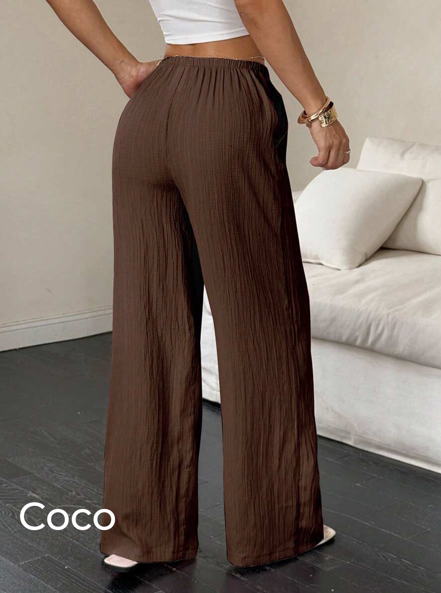 Zush Women's Cotton Linen Wide Leg Flowy Pants with pockets