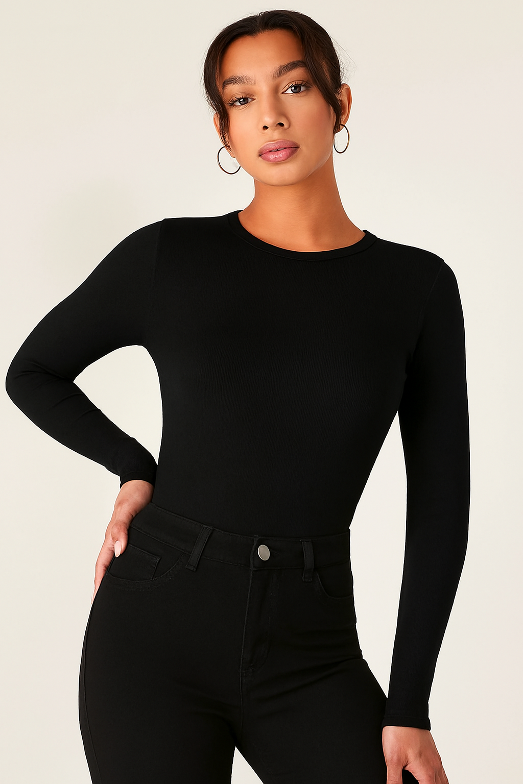 Zush Basic Women's Crew Neck Long Sleeve T-Shirt- 2 Pack