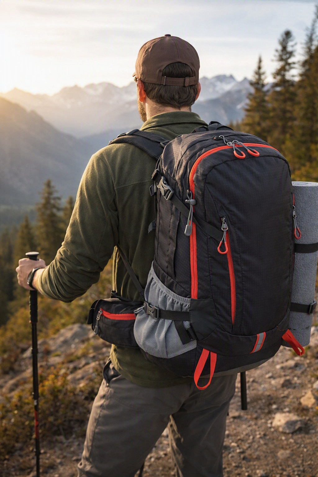 AIRVENTURE 40L Ultralight Hiking Daypack with Airflow Frame & Rain Cover