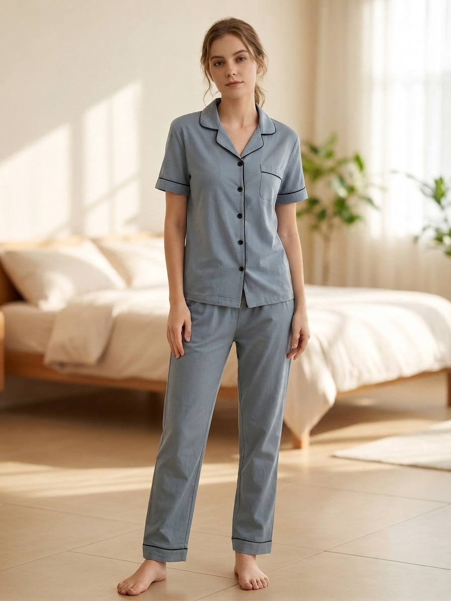 Zush Ladies Button Down Sleepwear 2-Piece Set