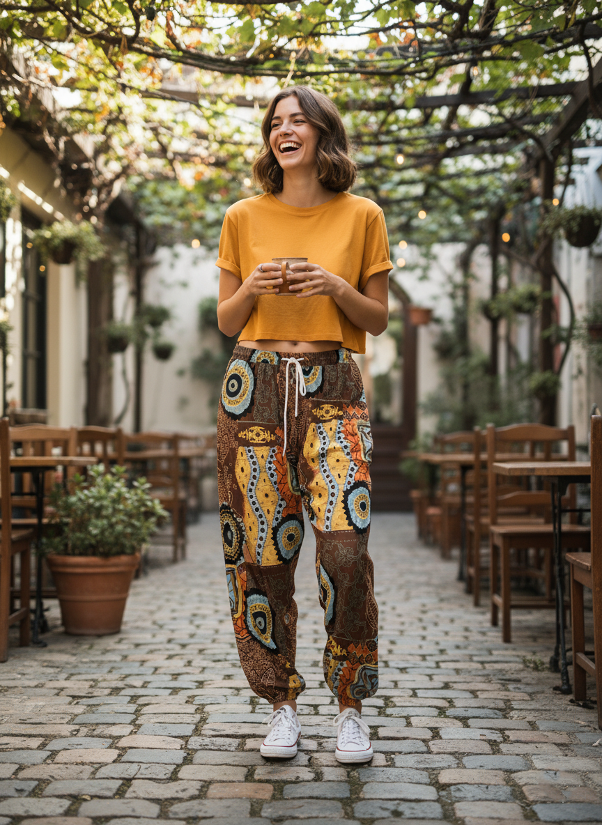 Zush Ladies Patterned Harem Hippie Pants with Pockets