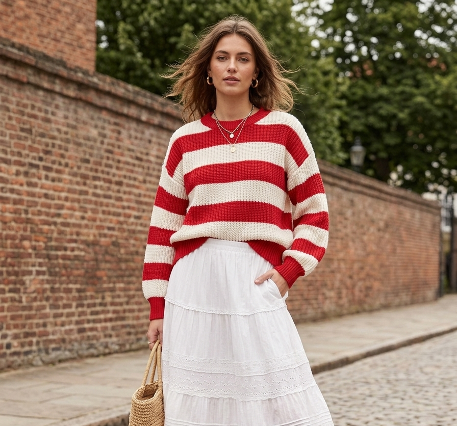 Zush Ladies Striped Knit Sweater