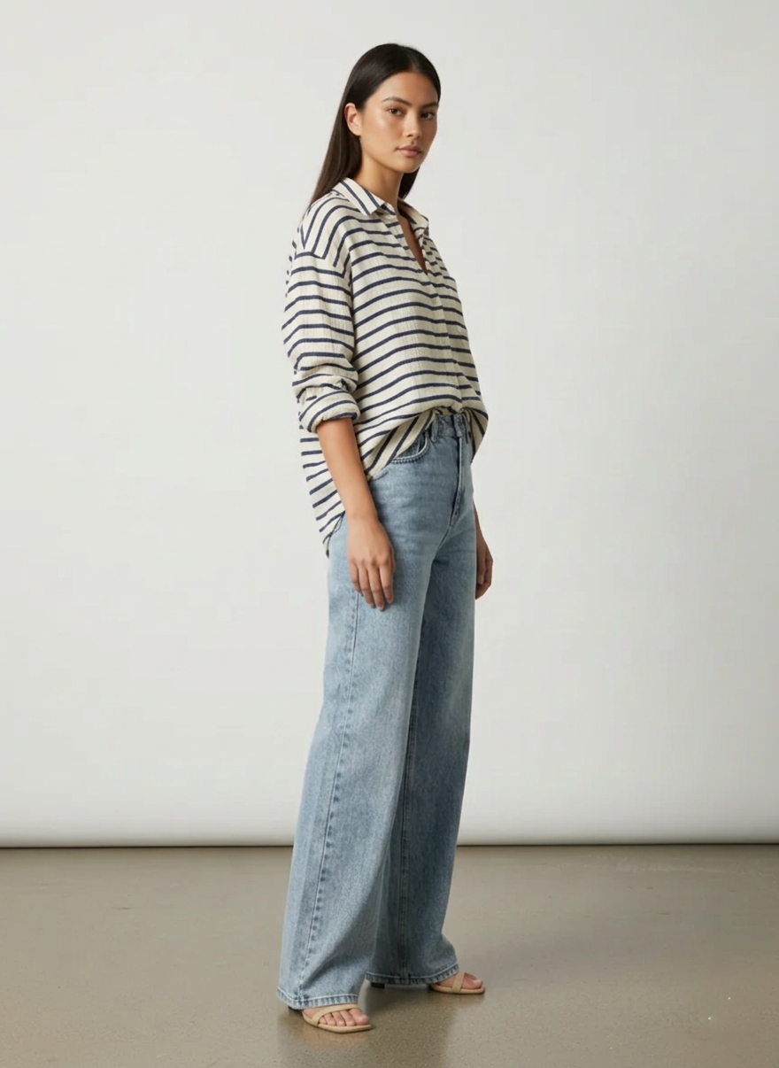 Zush Ladies Wide Leg Light Wash Jeans