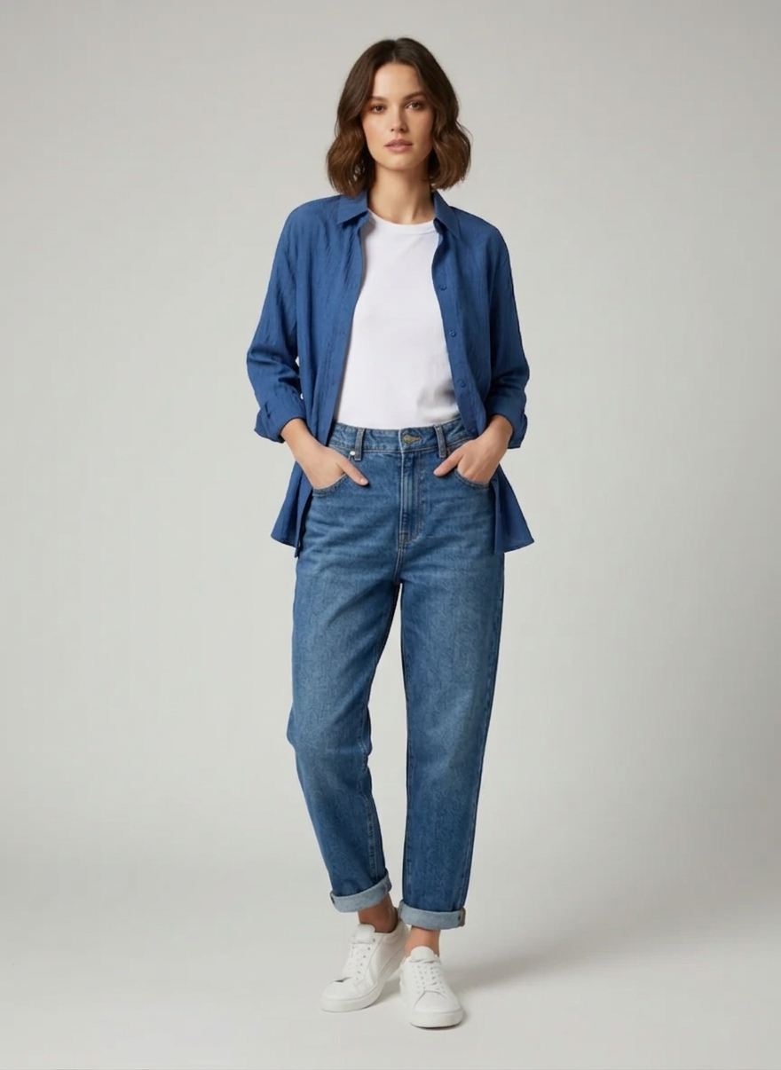 Zush Ladies Cotton Button-Up Collar Shirt