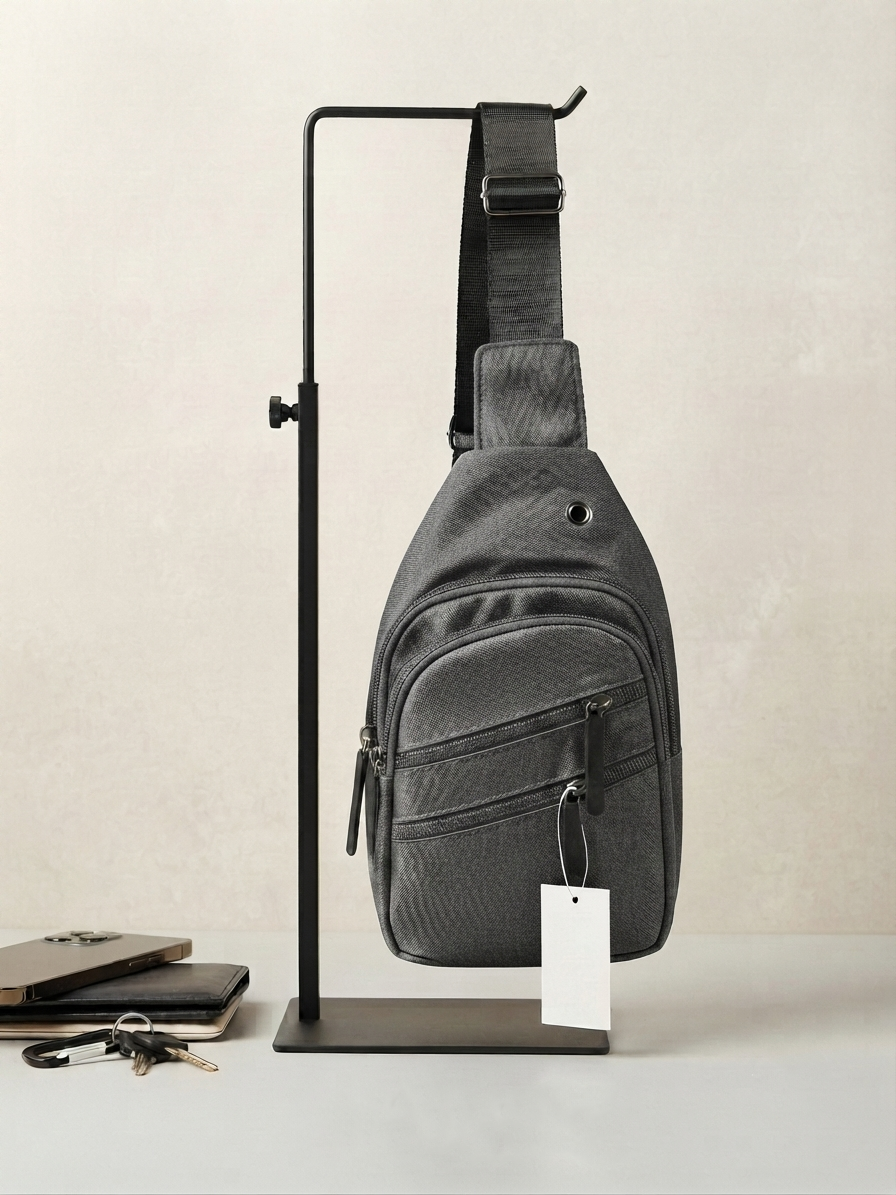 Unisex Multi-Pocket Crossbody Sling Bag