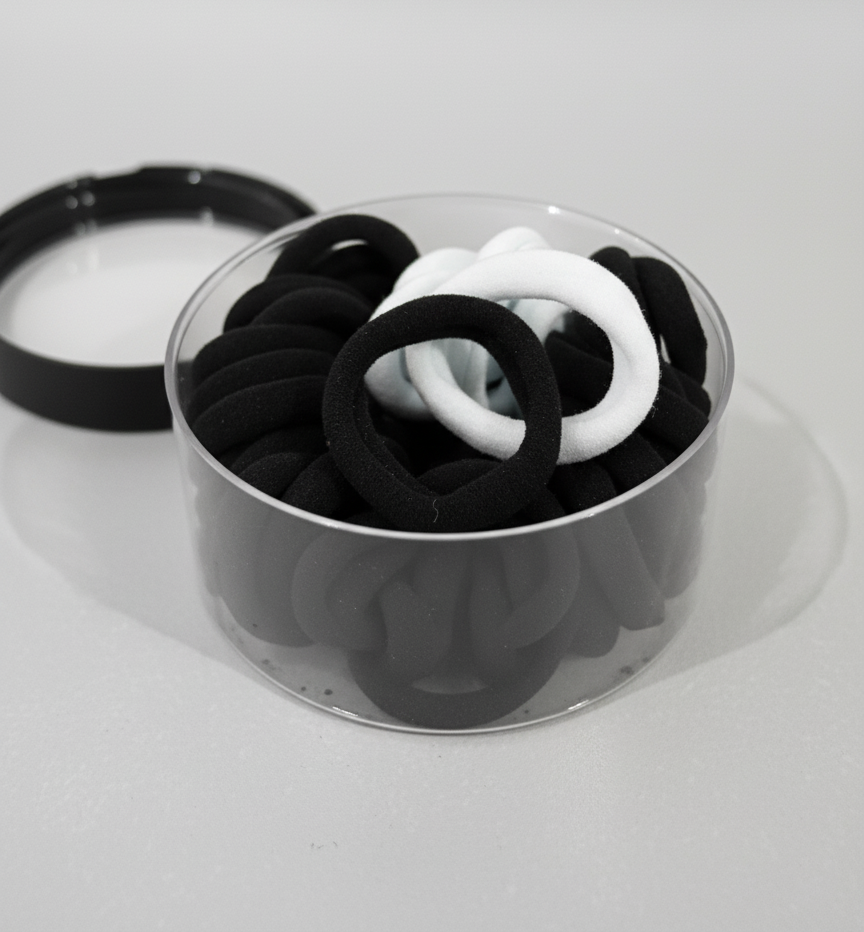 DailyLoops Black and White Hair Elastics - Pack of 50
