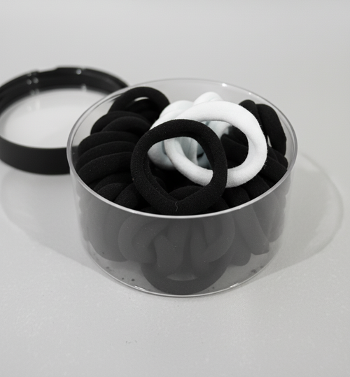 DailyLoops Black and White Hair Elastics - Pack of 50