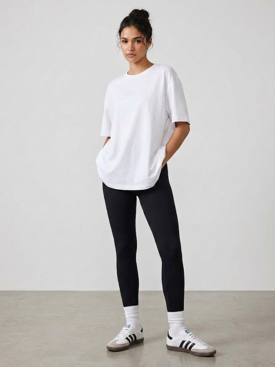 Zush Black Fleece Lined Ribbed High Waist Leggings - 2 Pack