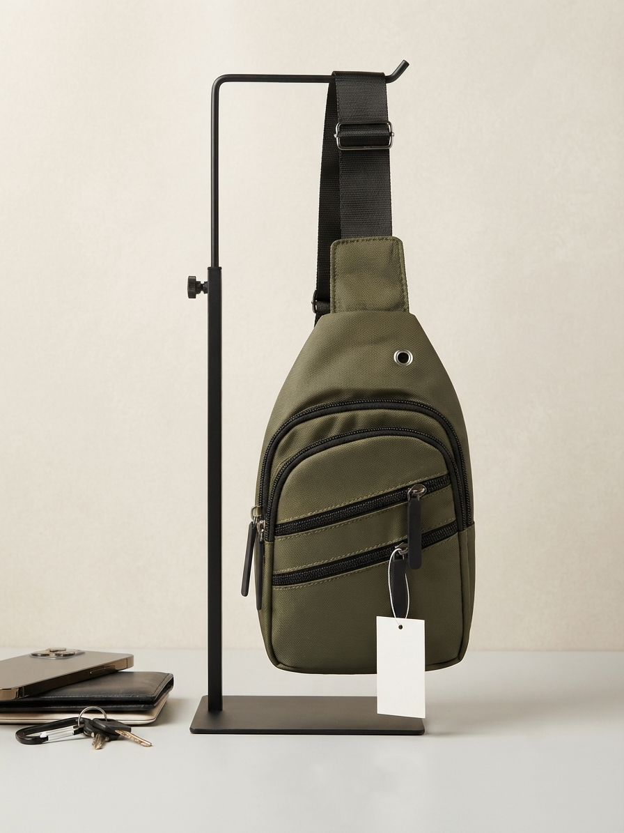 Unisex Multi-Pocket Crossbody Sling Bag