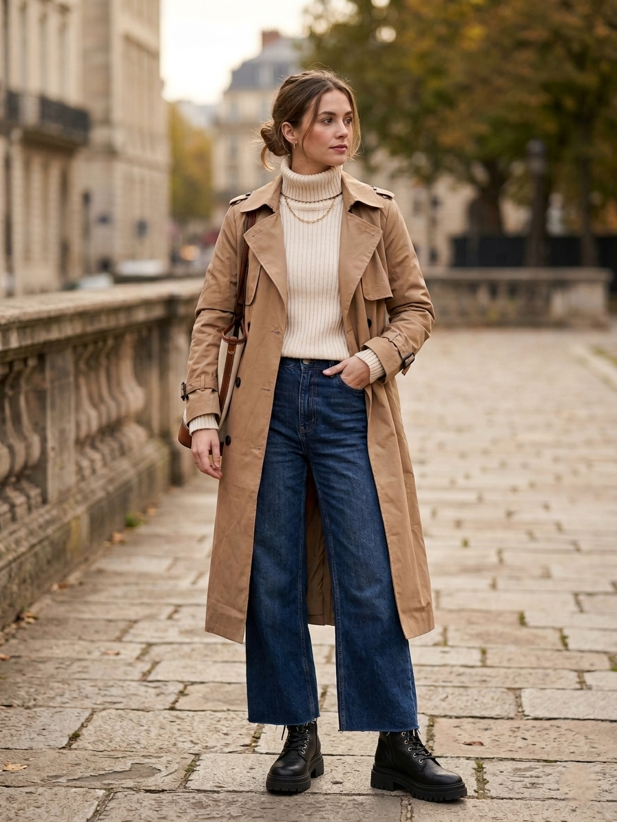 Zush Ladies Double Breasted Trench Coat