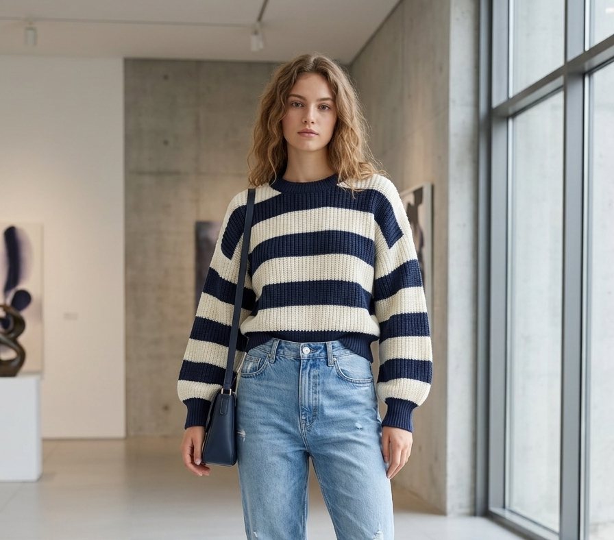 Zush Ladies Striped Knit Sweater