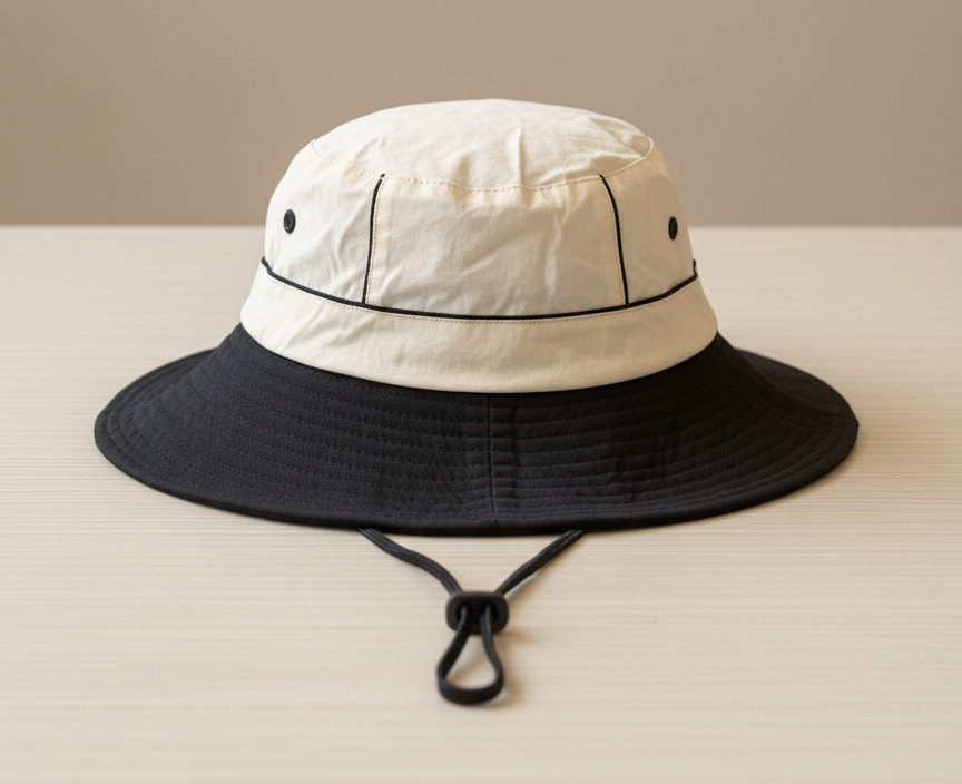 Two-Tone Fisherman Hat with adjustable drawstring