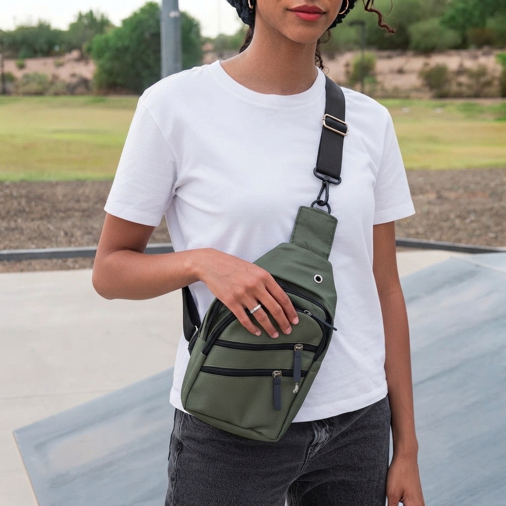 Unisex Multi-Pocket Crossbody Sling Bag