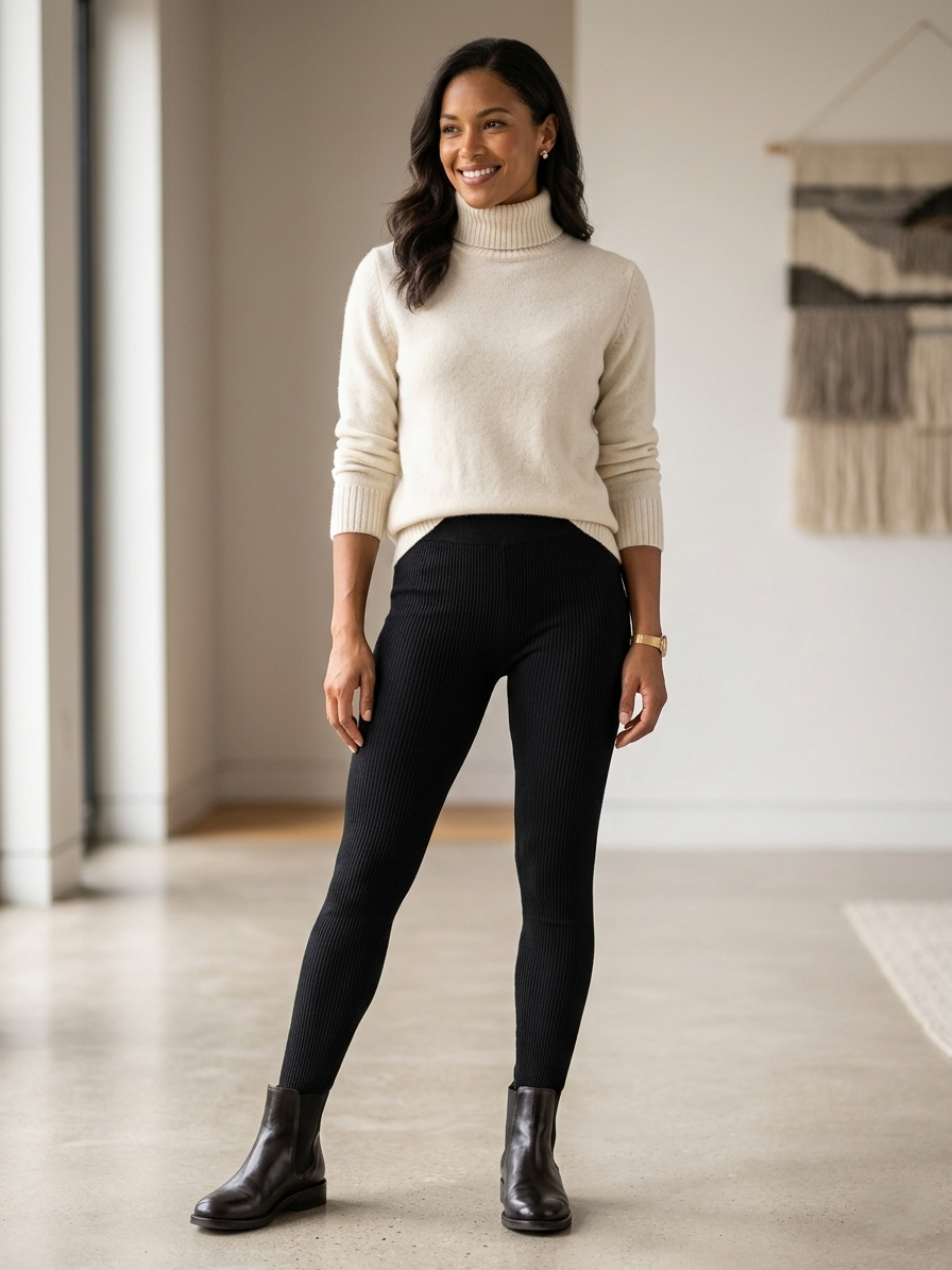 Zush Ladies Thermal Fleece Lined High Waisted Ribbed Leggings
