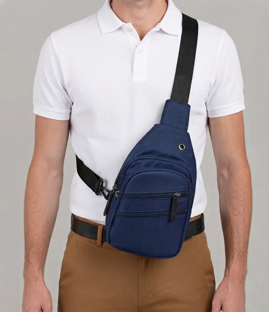 Unisex Multi-Pocket Crossbody Sling Bag