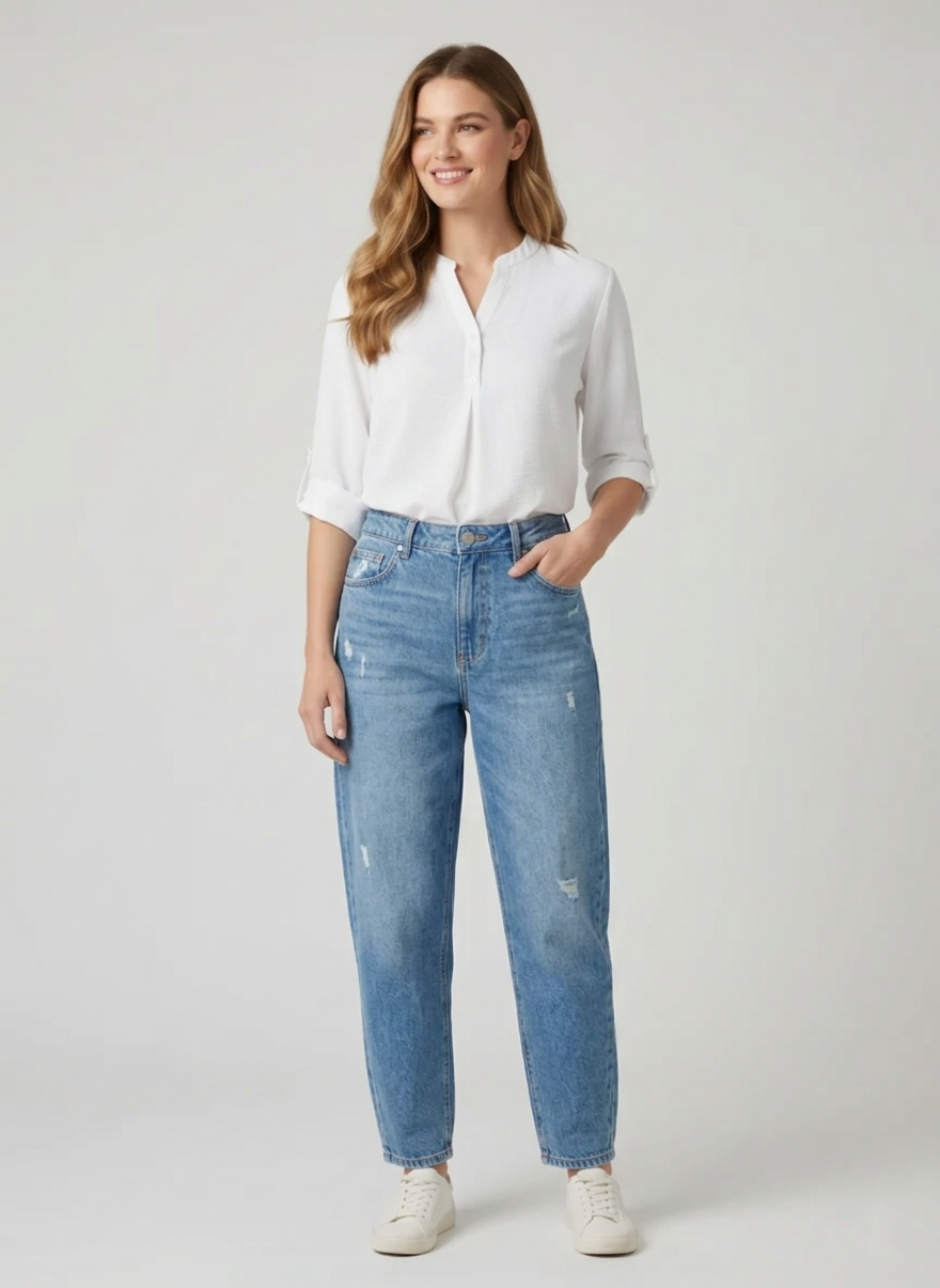 Zush Ladies Casual Linen Button-Down Blouse