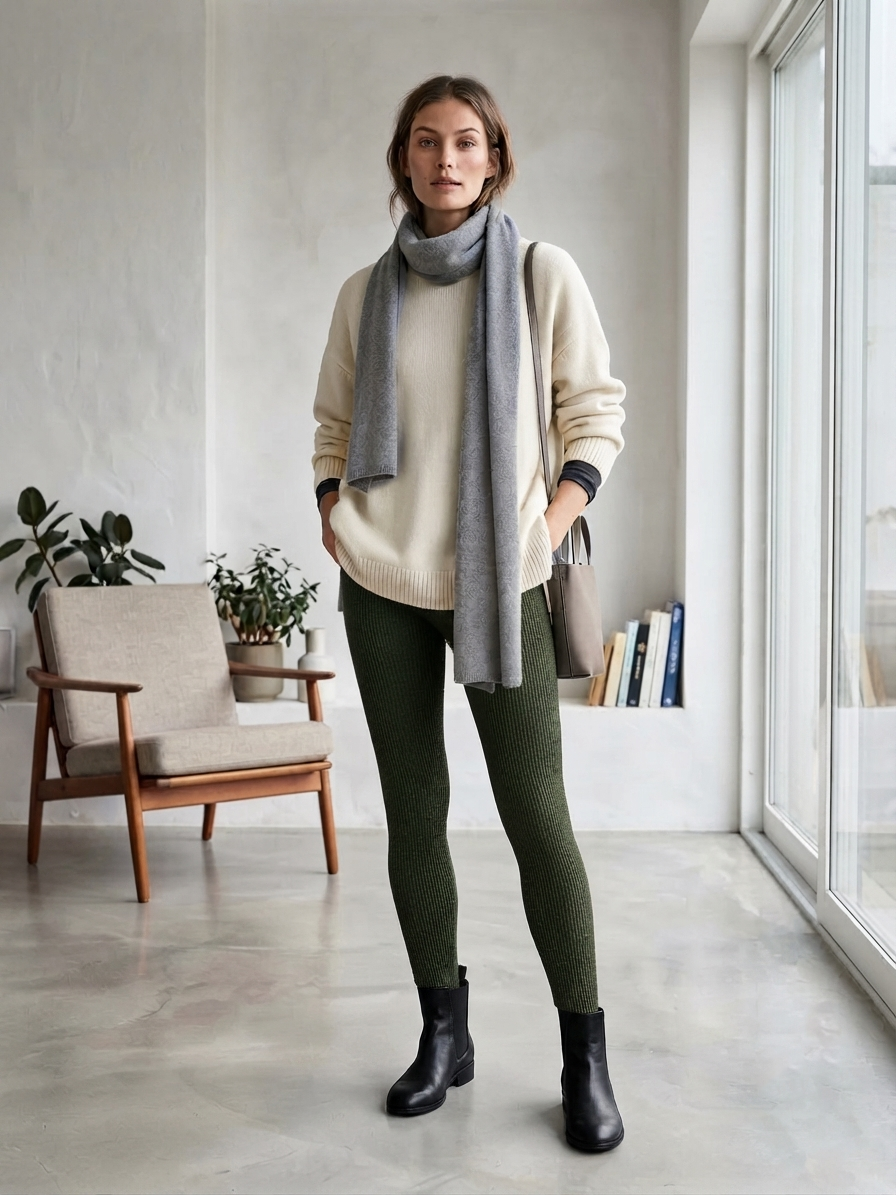 Zush Ladies Thermal Fleece Lined High Waisted Ribbed Leggings