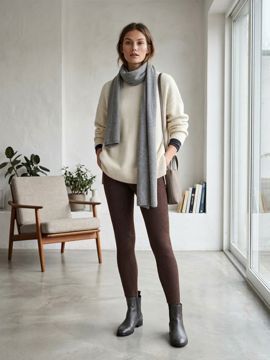Zush Ladies Thermal Fleece Lined High Waisted Ribbed Leggings