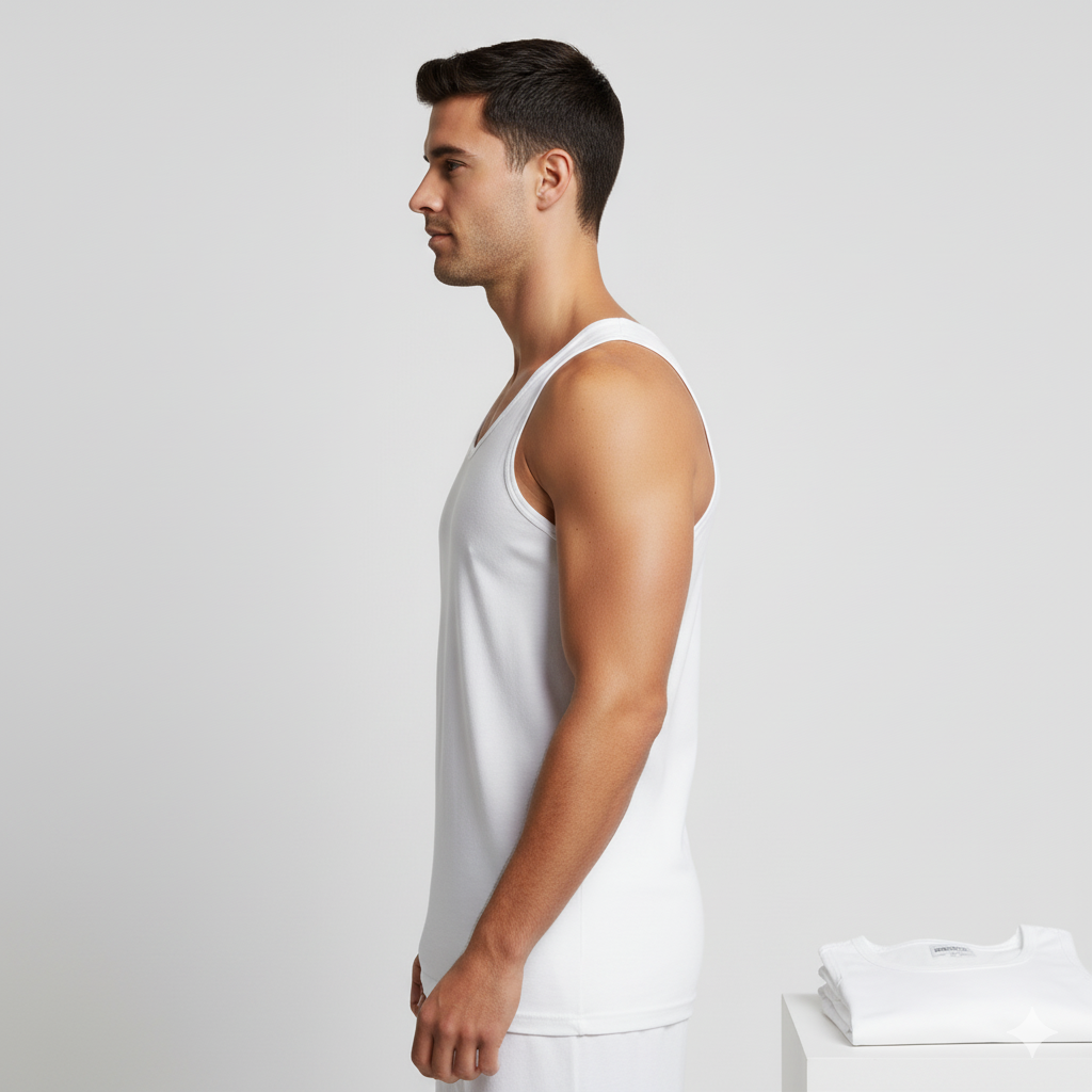 Mens 3 Pack value vest - White