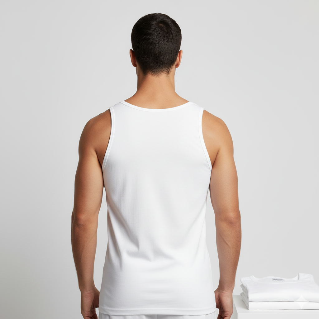 Mens 3 Pack value vest - White
