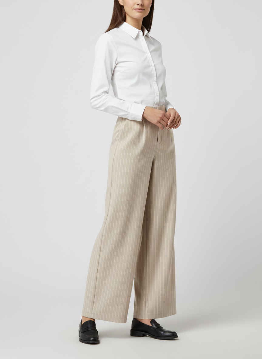 Zush Ladies Pinstripe Wide-Leg Pants