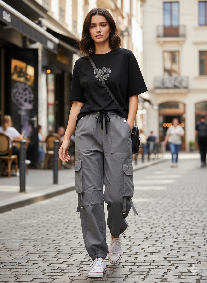 Zush Women's Casual Wide Leg Cargo Pants