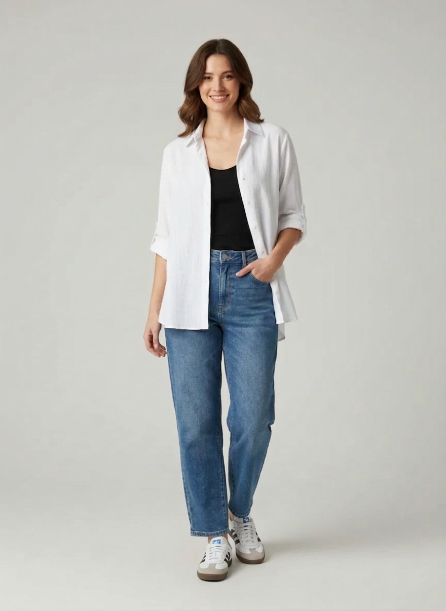 Zush Ladies Cotton Button-Up Collar Shirt