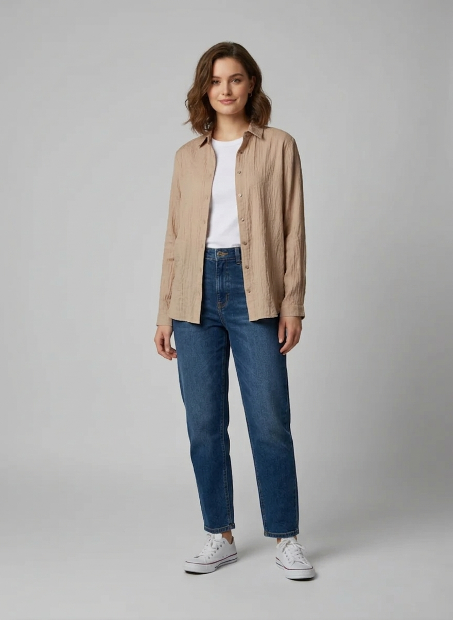 Zush Ladies Cotton Button-Up Collar Shirt