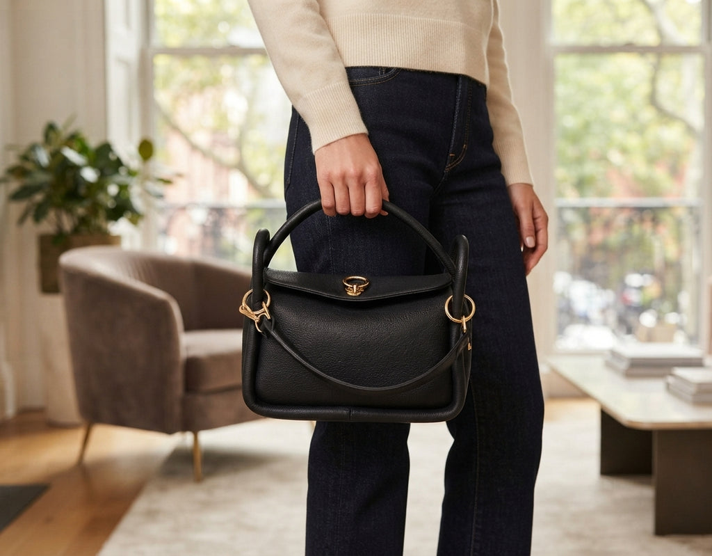 Valerie & Co. Black Top Handle Bag