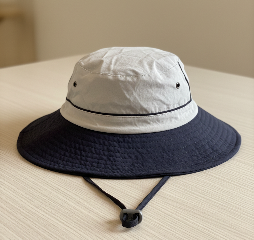 Two-Tone Fisherman Hat with adjustable drawstring