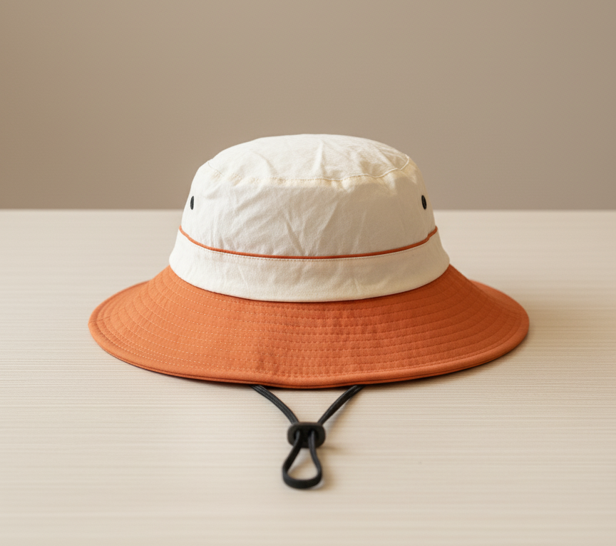 Two-Tone Fisherman Hat with adjustable drawstring