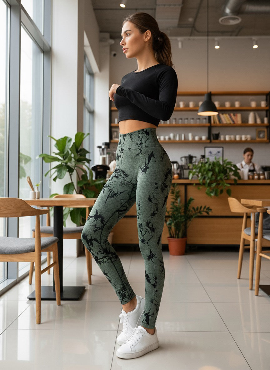 Zush Ladies High Waisted Patterned Seamless Leggings