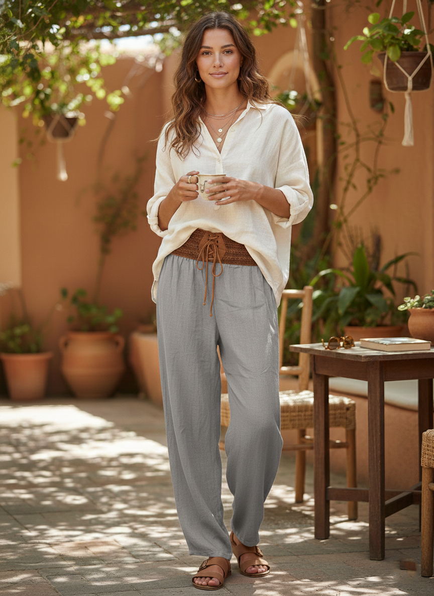Zush Ladies Bohemian Style Wide Leg Pants