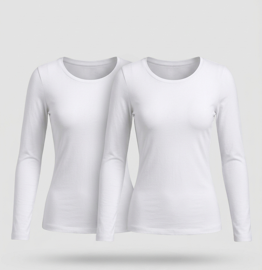 Zush Ladies Base layer Long Sleeve Crew Neck T-Shirt - 2 Pack