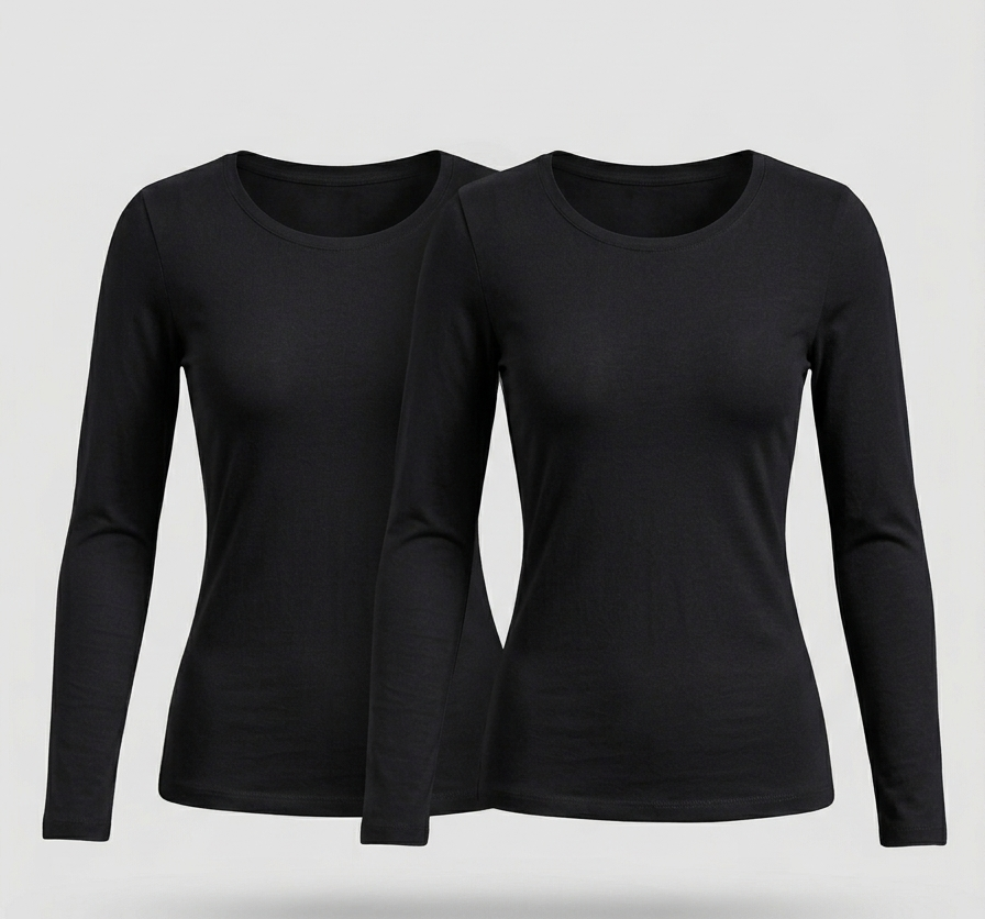 Zush Ladies Base layer Long Sleeve Crew Neck T-Shirt - 2 Pack