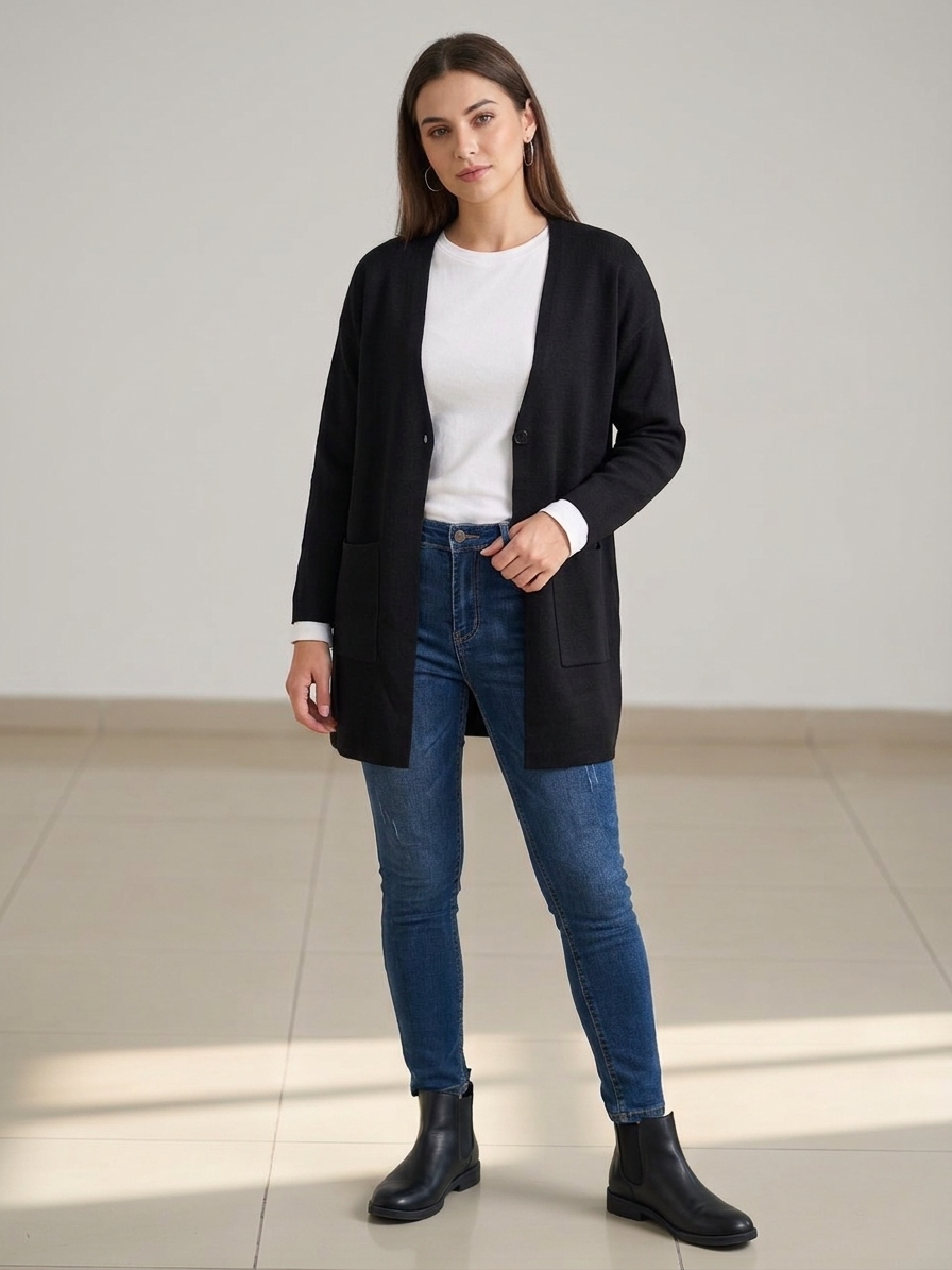 Zush Ladies Cashmere Mid Length Cardigan