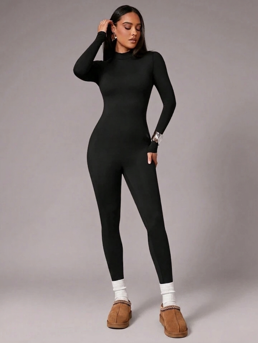 Zush Ladies Long Sleeve High Neck Unitard-Jumpsuit