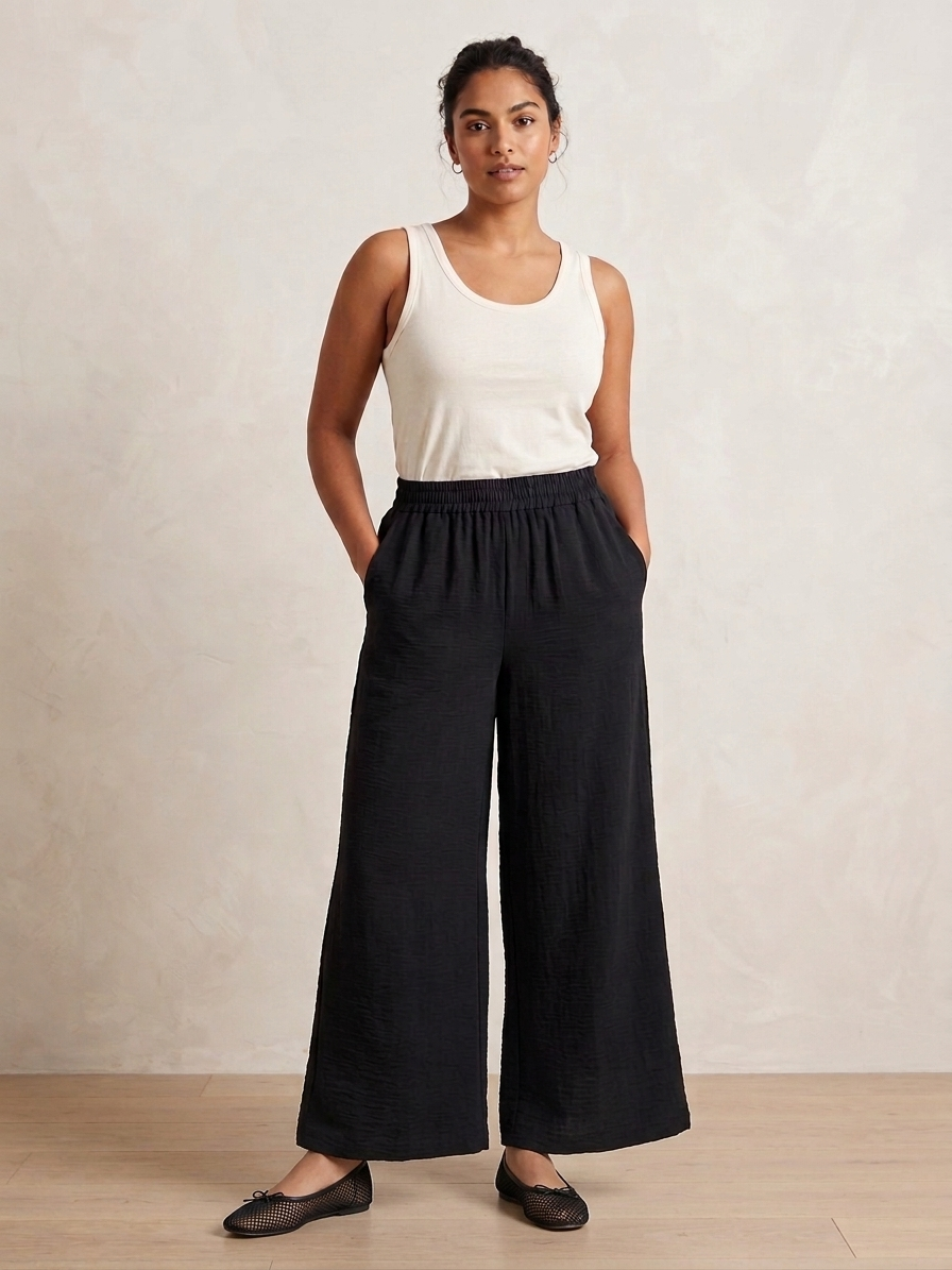Zush Ladies Cotton Blend Wide-Leg Palazzo Pants