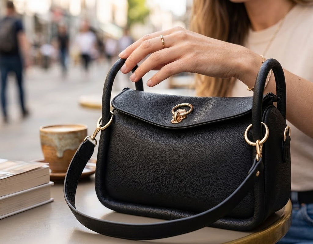 Valerie & Co. Black Top Handle Bag